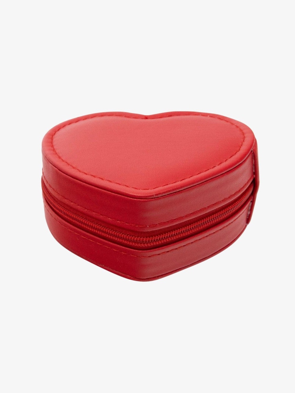 NEW Heart-Shaped Travel Zip Jewelry Case
